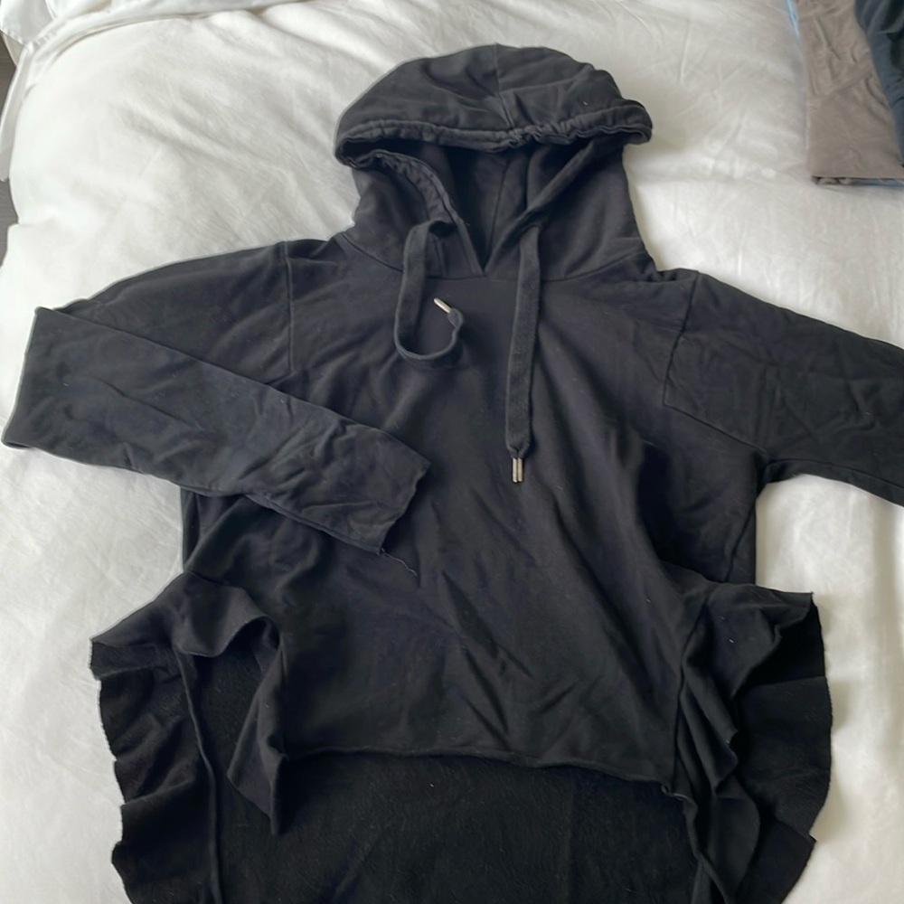 Black NSF hoodie with Ruffle details